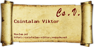 Csintalan Viktor névjegykártya
